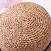 Straw Floppy Foldable Rolled Up Beach Sunscreen Hat With Bow