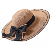 Straw Floppy Foldable Rolled Up Beach Sunscreen Hat With Big Bow