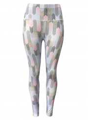 Fashion Slim Printed High Waist Leggings With High Elasticity