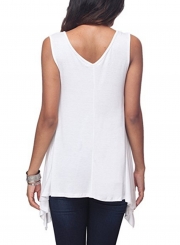 Casual Irregular Loose Sleeveless Criss Cross V Neck Tank