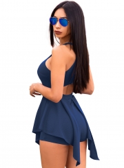 Summer Irregular Solid Slim Sleeveless Off The Shoulder Women Romper