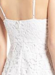 Summer Sexy Boho Solid Lace High Waist Spaghetti Strap V Neck Dress