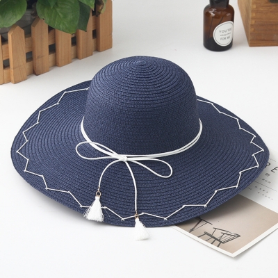 s' Fashionable Big Brim Straw Floppy Foldable Beach Hat With Bowknot lonhooker.com