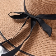 Big Brim Hat Floppy Foldable Straw Hat Summer Beach Hat with bowknot