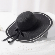 Big Brim Hat Floppy Foldable Straw Hat Summer Beach Hat with bowknot