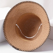 Summer Straw Hat Sunscreen Hat Holiday Beach Hat With Bowknot