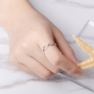 Fashion Concise Double Helix Geometry Rotating Open Ring