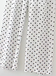 Fashion Polka Dots Spaghetti Strap Straight Wide Leg Jumpsuit With Pockets