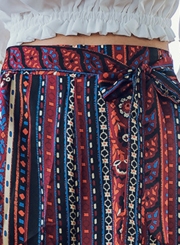 Fashion Beach Boho Vintage Waist Lace-Up Loose Lantern Pants