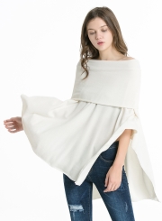 Fashion Casual Off Shoulder Irregular Loose Fit Solid Tee