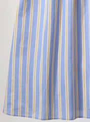 Summer Striped Off The Shoulder Short Sleeve High Waist A-line Dress