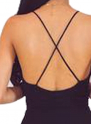 Apricot Wrap and Tie Sexy Open Back Jumpsuit