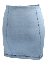 Summer Sexy High Waist Side Zip Slim Denim Skirt