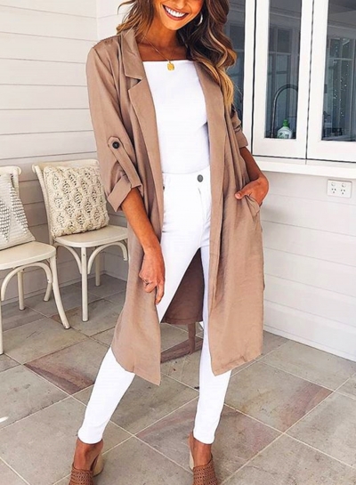 Khaki Autumn Thin Coat Windbreaker