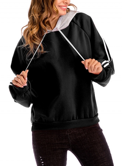 Hooded Long Sleeve Loose Plus Size Pullover Hoodie