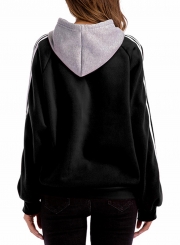 Hooded Long Sleeve Loose Plus Size Pullover Hoodie