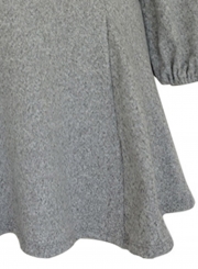 Grey Off Shoulder Elastic Waist Swing Dress