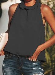 Summer Casual Sleeveless Round Neck Loose Blouse